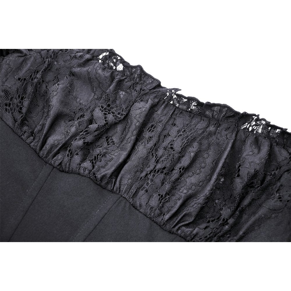 Darkinlove Women's Gothic Irregular Ruffled Lace Dress