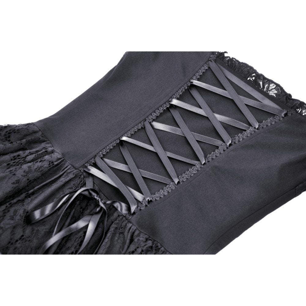 Darkinlove Women's Gothic Irregular Ruffled Lace Dress