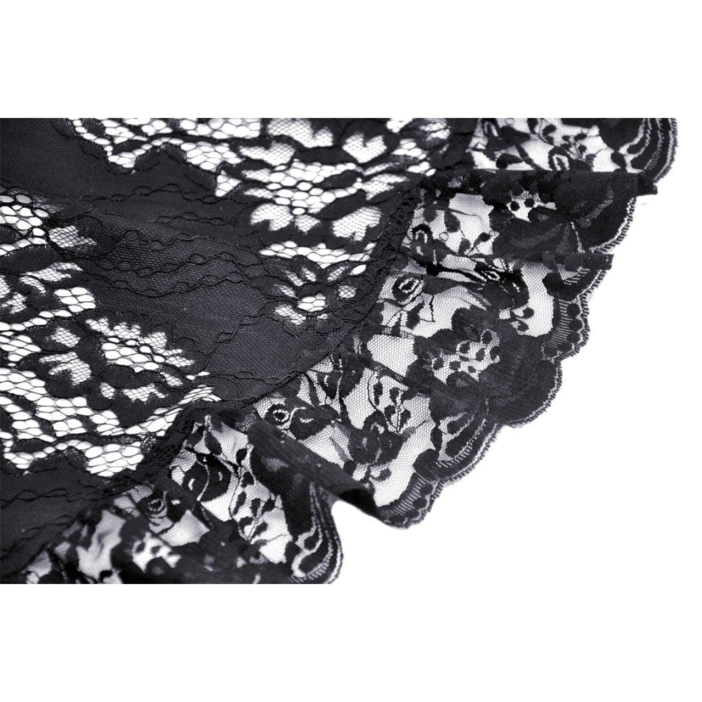 Darkinlove Women's Gothic Irregular Ruffled Lace Dress