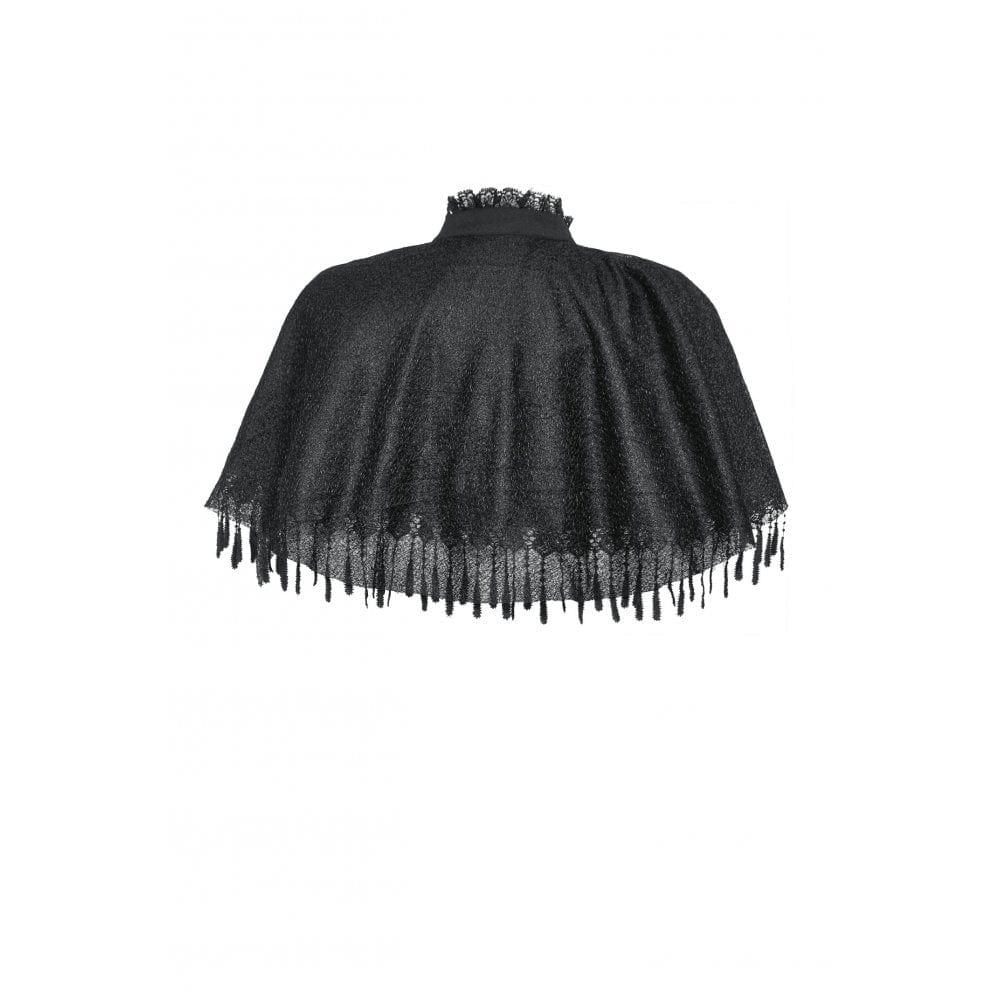 Darkinlove Women's Gothic Irregular Tassels Cape with Neckwear