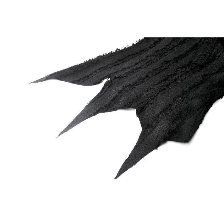 Darkinlove Women's Gothic Irregular Unedged Puff Sleeved Shirt