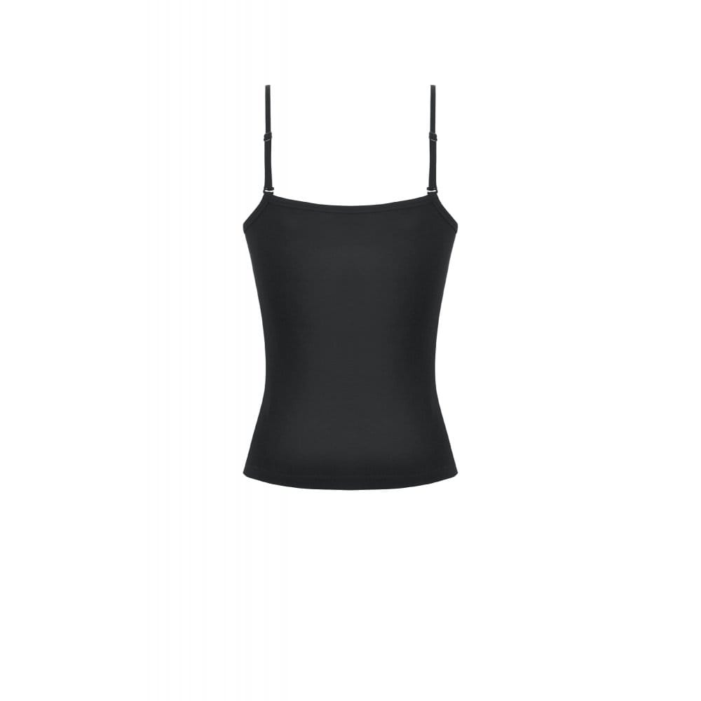 Darkinlove Women's Gothic Key Cobweb Lace-up Tank Top