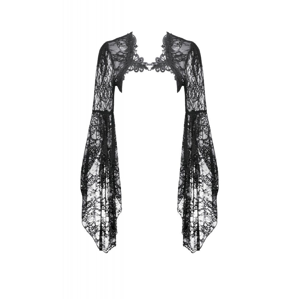 Darkinlove Women's Gothic Lace Flared Sleeved Cape