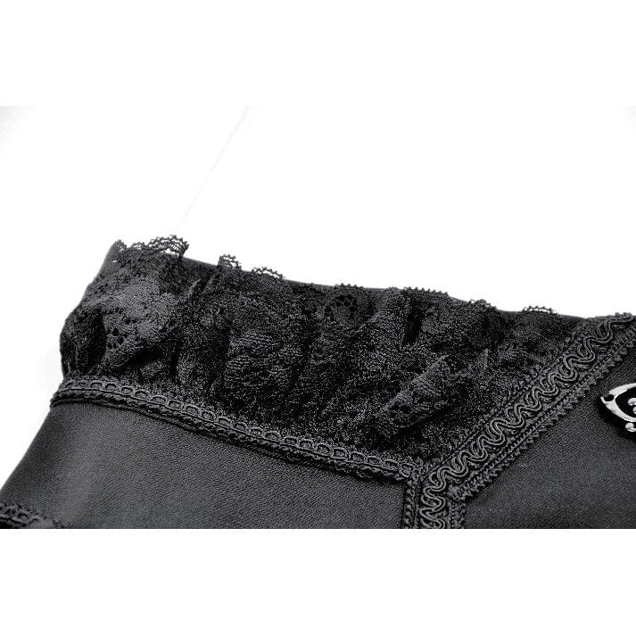 Darkinlove Women's Gothic Lace Ruffled Buckle Underbust Corset