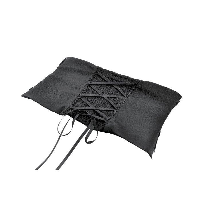 Darkinlove Women's Gothic Lace Ruffled Buckle Underbust Corset