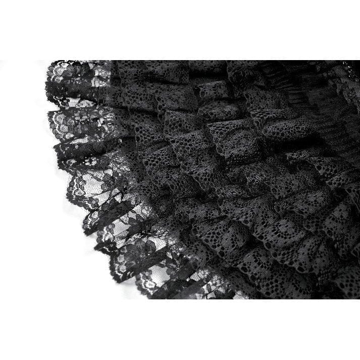 Darkinlove Women's Gothic Lace Ruffled Tail Skirt