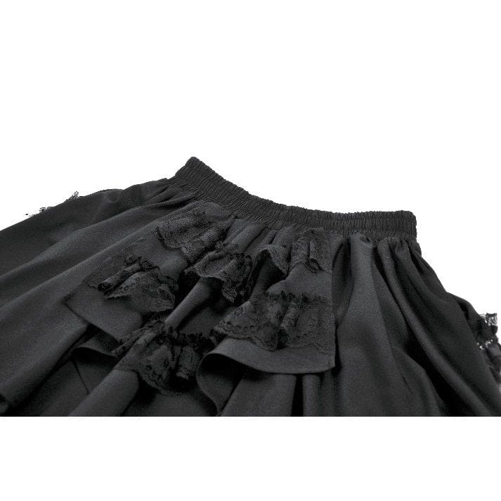 Darkinlove Women's Gothic Lace Ruffled Tail Skirt