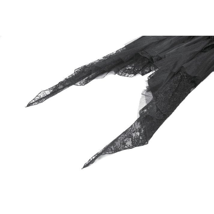 Darkinlove Women's Gothic Lace-tiered Off-Shoulder Slip Dress