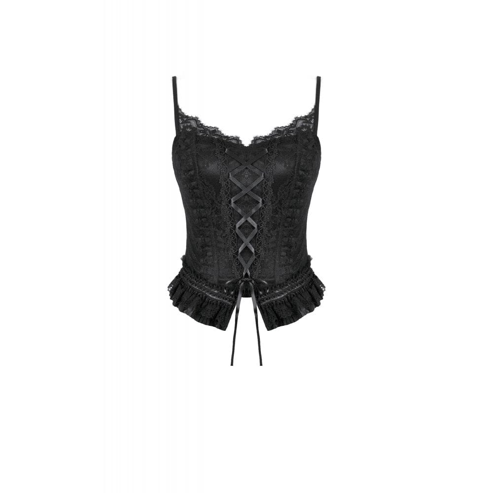 Darkinlove Women's Gothic Lace-up Pleated Bustier