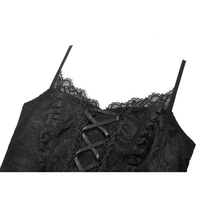 Darkinlove Women's Gothic Lace-up Pleated Bustier