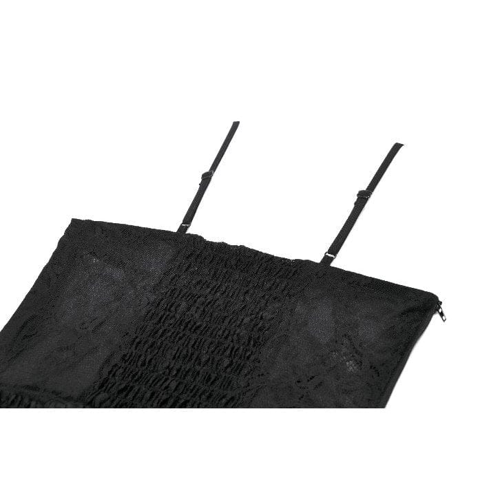 Darkinlove Women's Gothic Lace-up Pleated Bustier