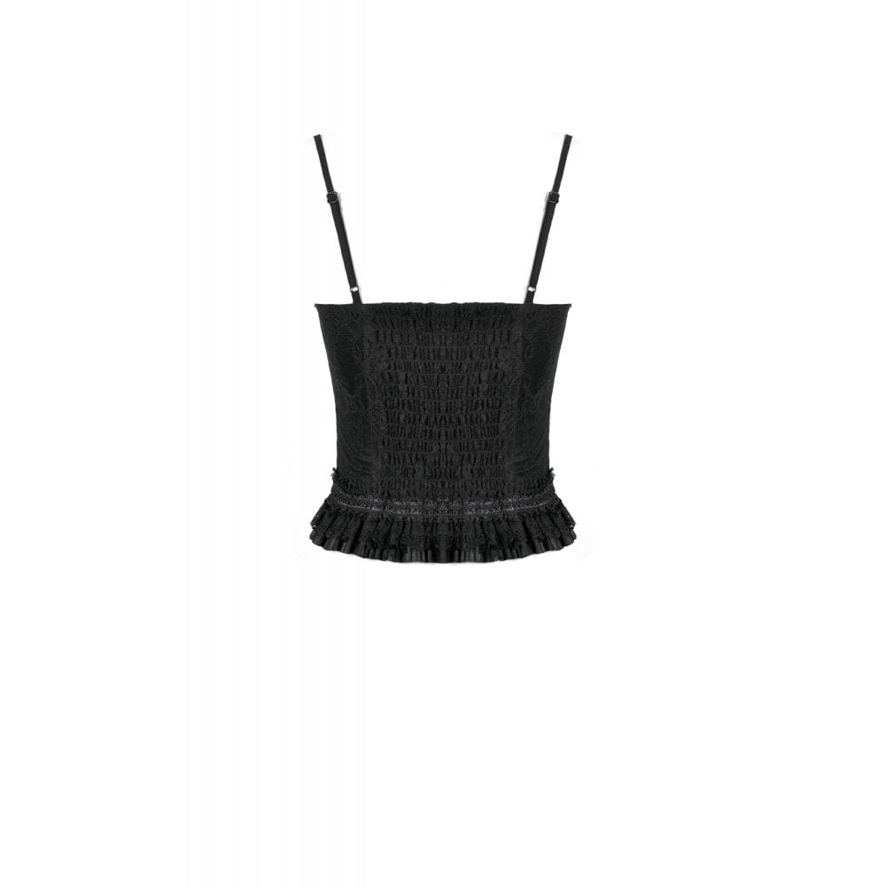 Darkinlove Women's Gothic Lace-up Pleated Bustier