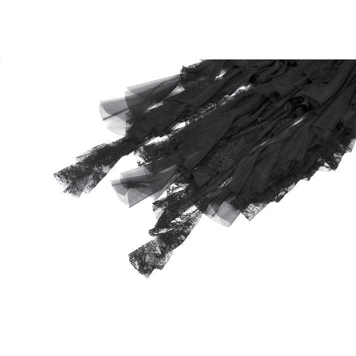 Darkinlove Women's Gothic Layered Lace Mesh Streamer Skirt