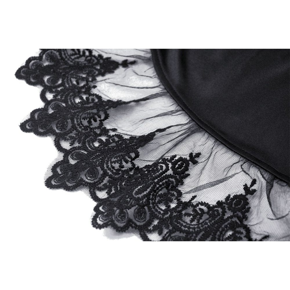 Darkinlove Women's Gothic Layered Lace Slip Dress