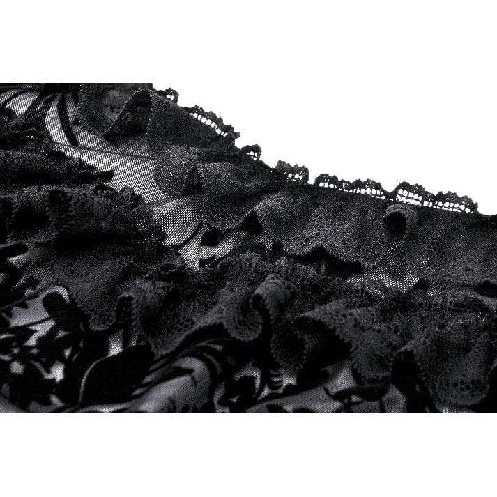 Darkinlove Women's Gothic Layered Ruffled Lace Shirt