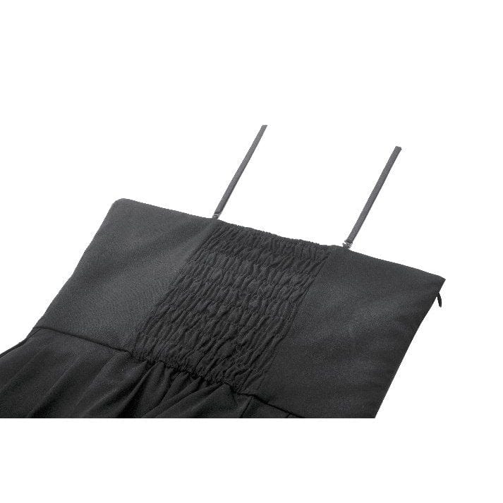 Darkinlove Women's Gothic Lolita Bowknot Contrast Color Slip Dress