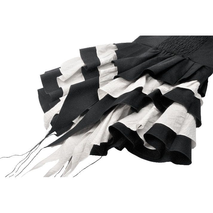 Darkinlove Women's Gothic Lolita Bowknot Contrast Color Slip Dress