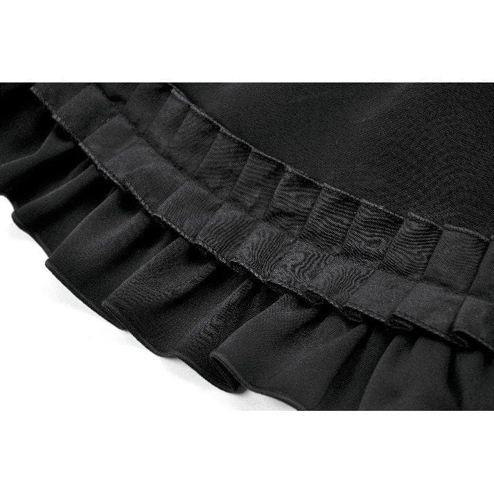 Darkinlove Women's Gothic Lolita Bowknot Waist Short Pleated Skirt
