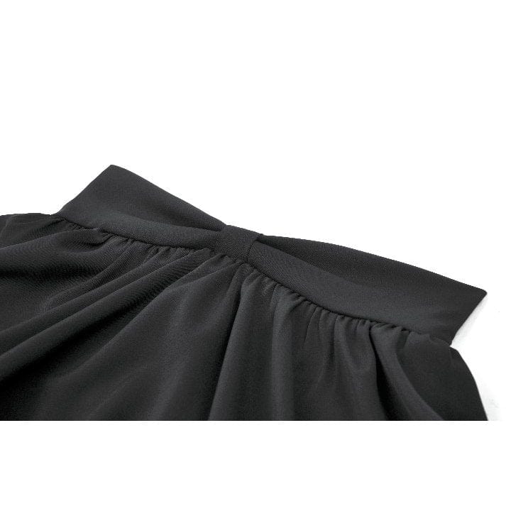 Darkinlove Women's Gothic Lolita Bowknot Waist Short Pleated Skirt