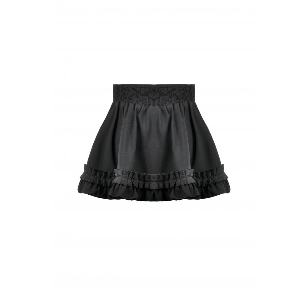 Darkinlove Women's Gothic Lolita Bowknot Waist Short Pleated Skirt
