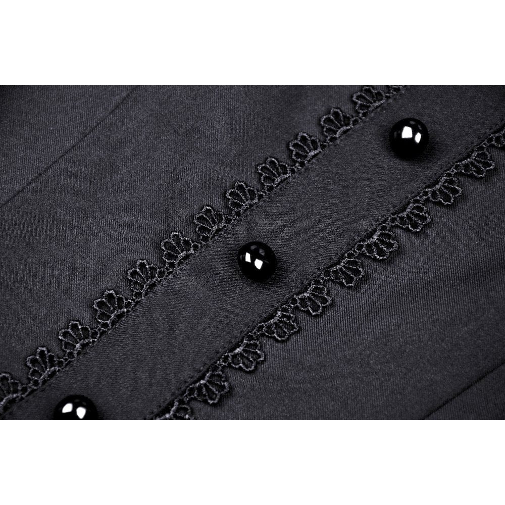 Darkinlove Women's Gothic Lolita Off Shoulder Bowknot Short Sleeved Crop Top