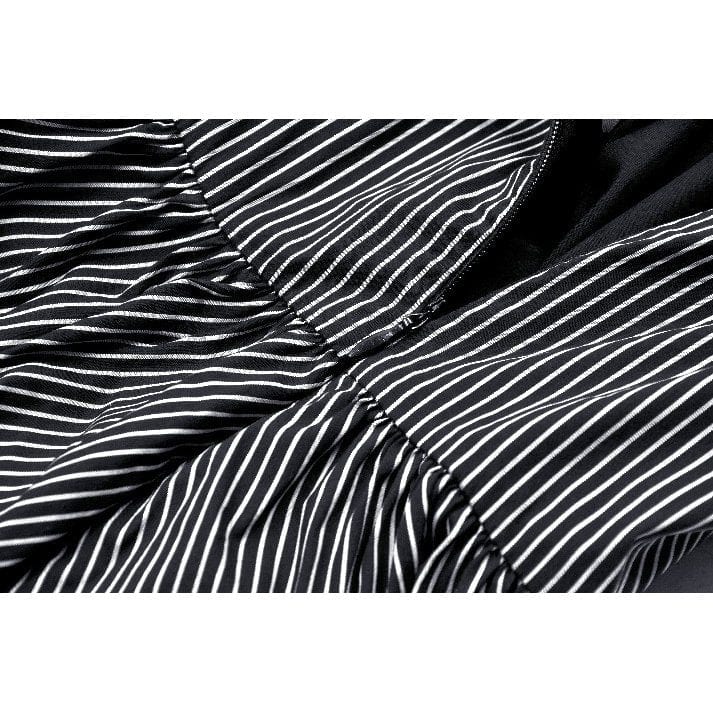 Darkinlove Women's Gothic Lolita Pinstriped Slip Dress