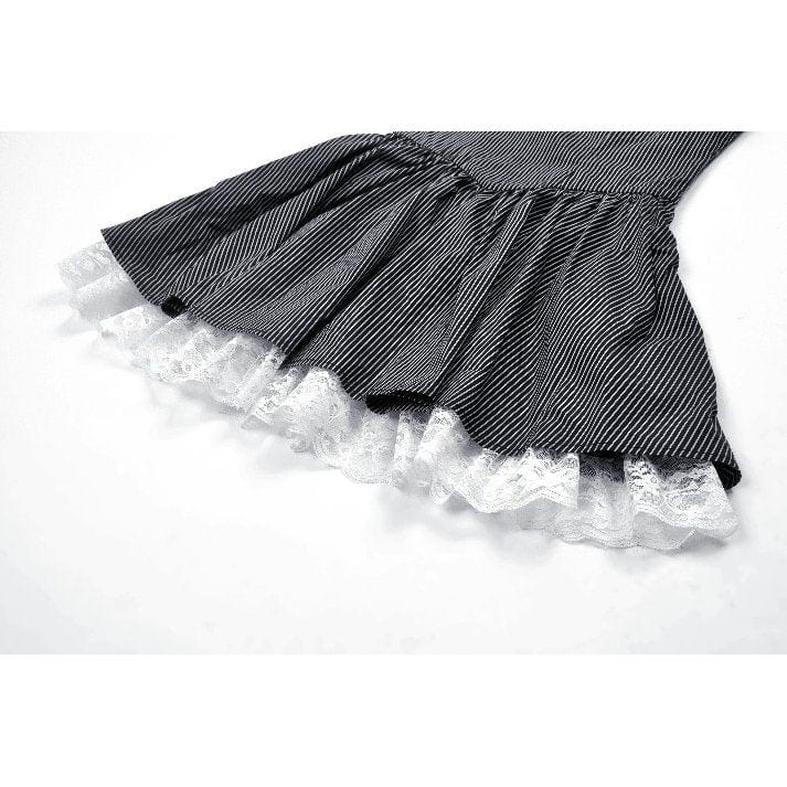 Darkinlove Women's Gothic Lolita Pinstriped Slip Dress