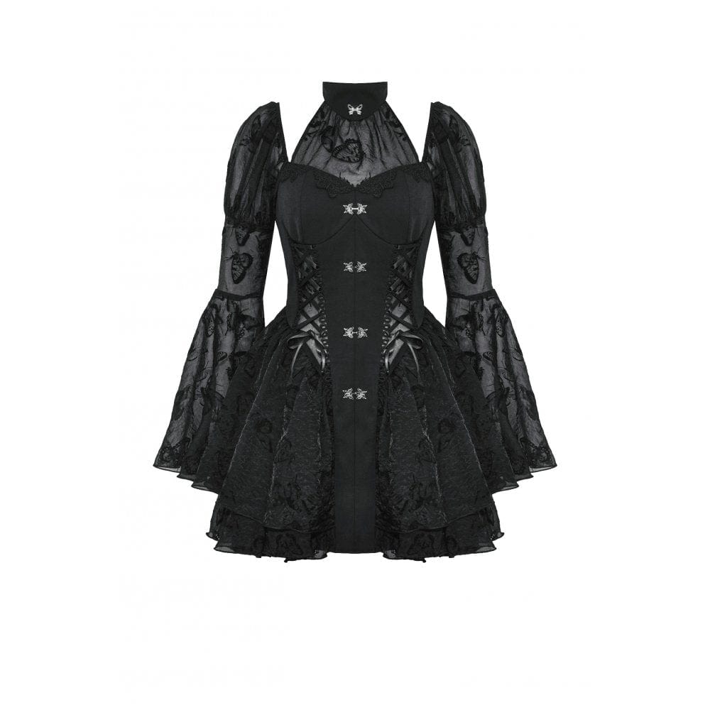 Darkinlove Women's Gothic Lolita Puff Sleeved Bubble Grad Dress