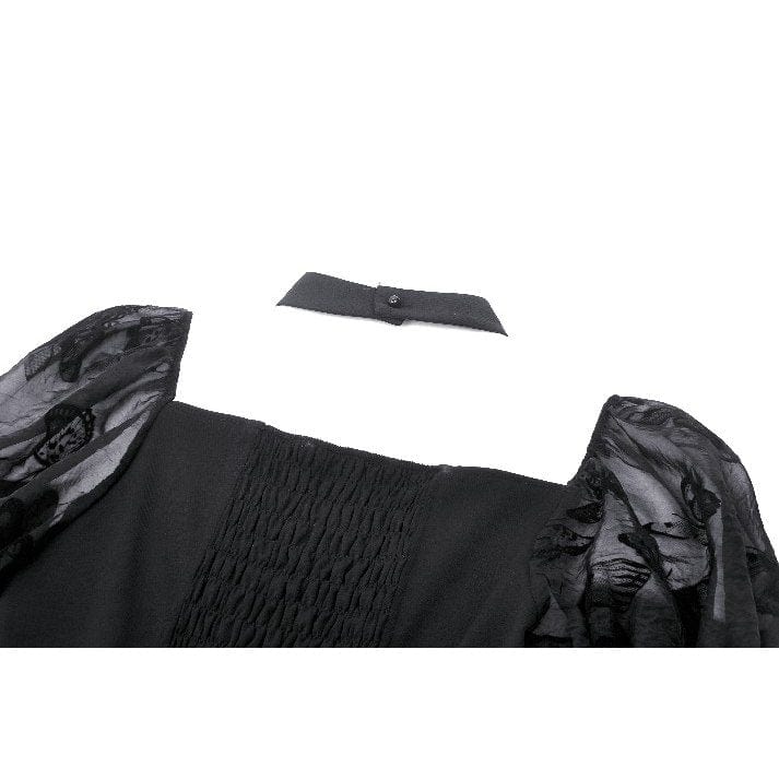 Darkinlove Women's Gothic Lolita Puff Sleeved Bubble Grad Dress