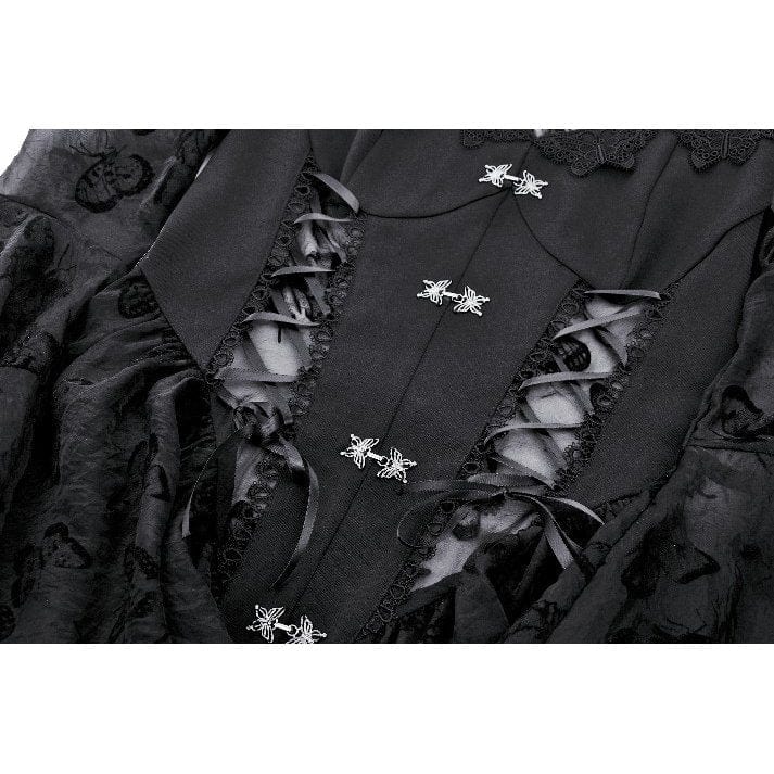 Darkinlove Women's Gothic Lolita Puff Sleeved Bubble Grad Dress