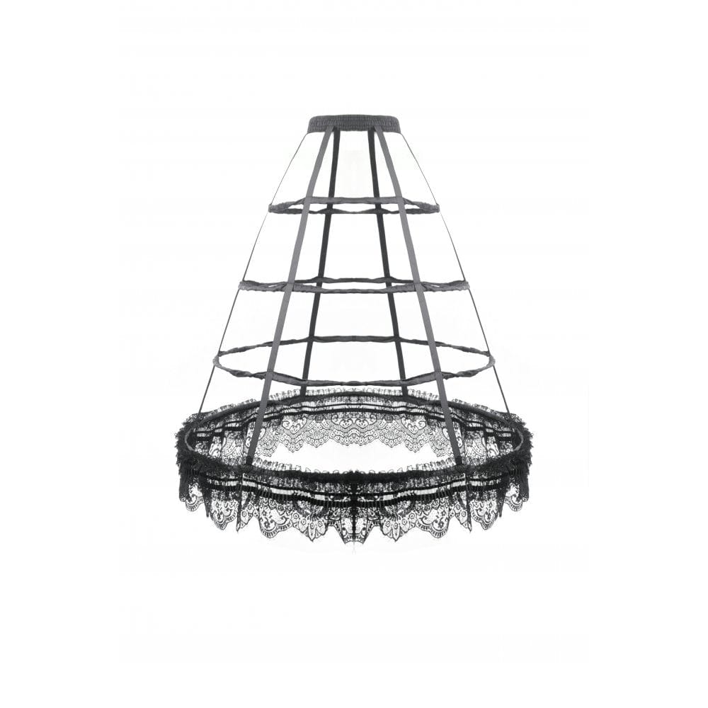 Darkinlove Women's Gothic Multi-Layered Lace Boning Petticoat