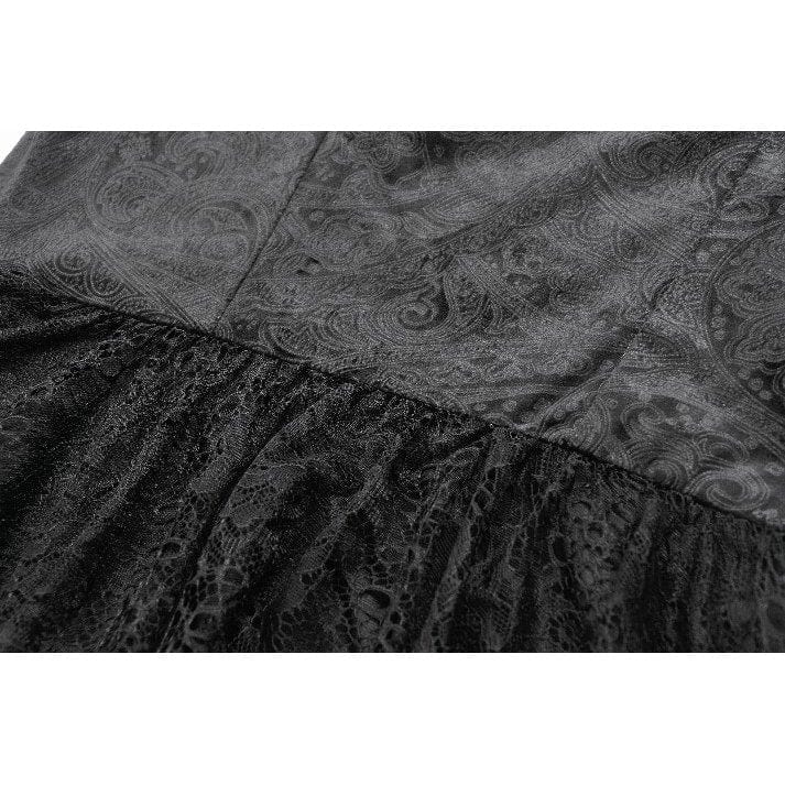 Darkinlove Women's Gothic Multi-Layered Lace Fishtail Slip Dress