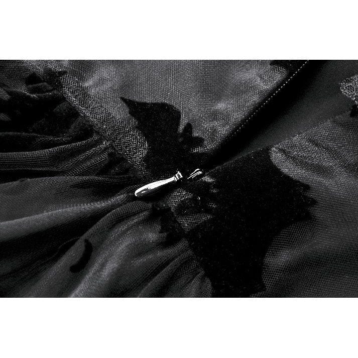 Darkinlove Women's Gothic Multilayer Ruffles Lace Velet Slip Dress