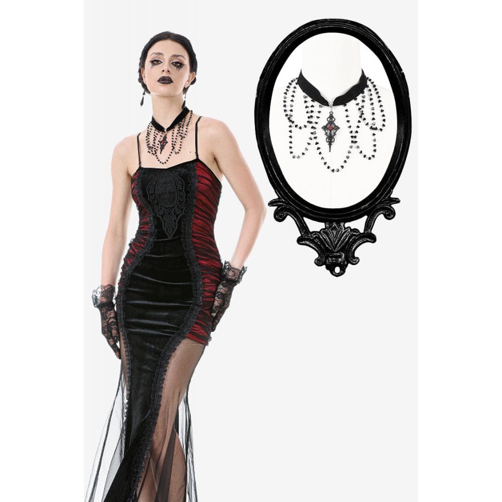 Darkinlove Women's Gothic Multilayered Velvet Choker