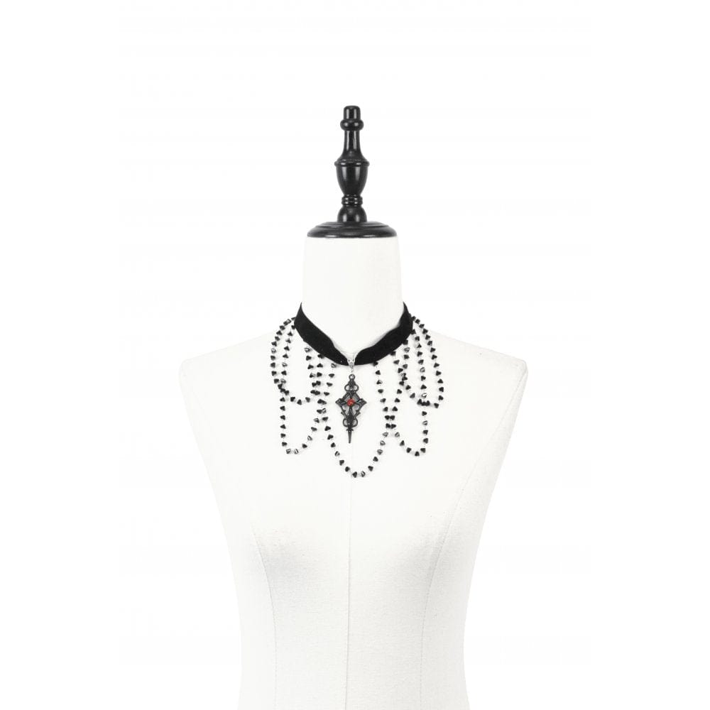 Darkinlove Women's Gothic Multilayered Velvet Choker