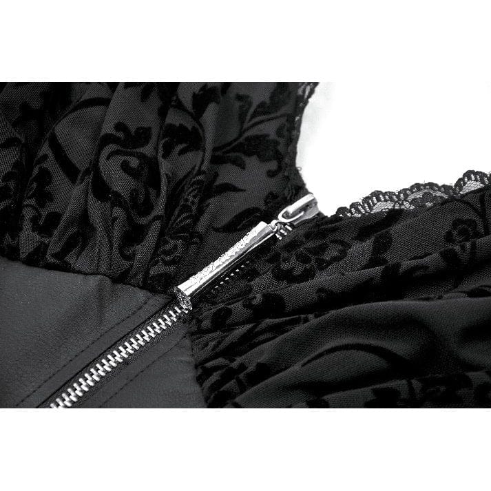 Darkinlove Women's Gothic Off-shoulder Flare Sleeved Hooded Maxi Dress Black