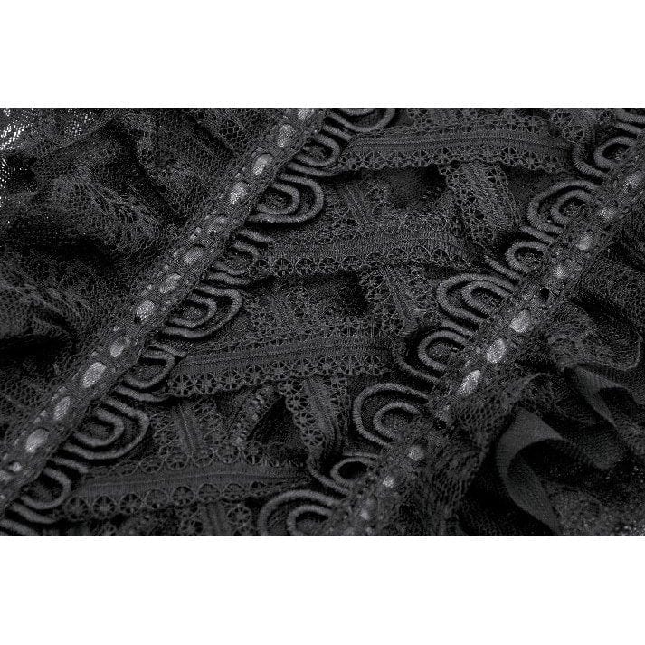 Darkinlove Women's Gothic Off Shoulder Ruffles Lace Top