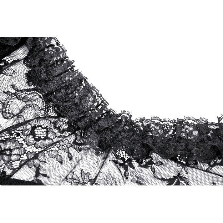 Darkinlove Women's Gothic Off-the-Shoulder Flared Sleeved Lace Shirt