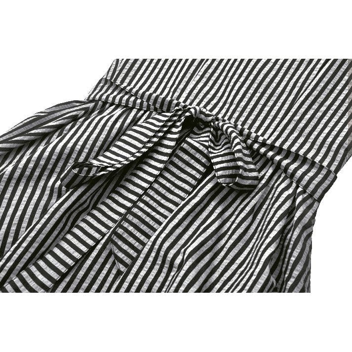 Darkinlove Women's Gothic Pinstripes Ruffles Lace Hem Dress