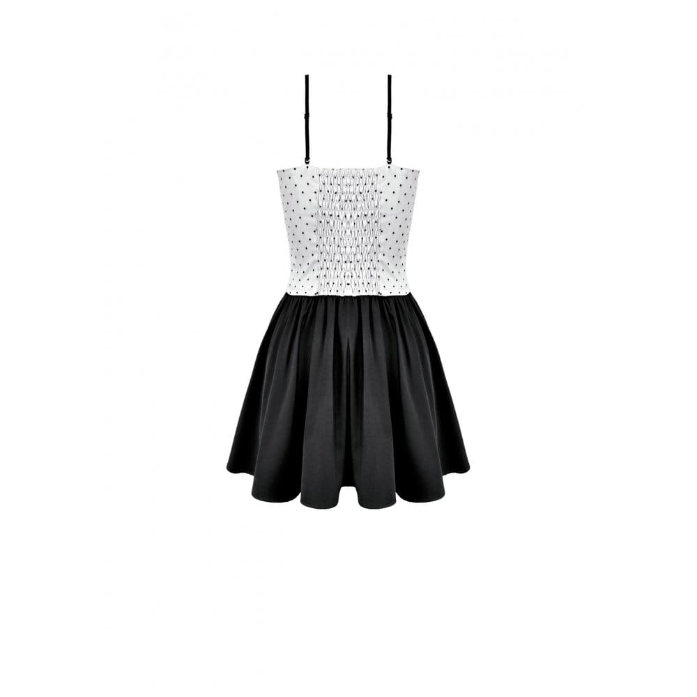 Darkinlove Women's Gothic Polka Dot Lace-up Flared Slip Dress