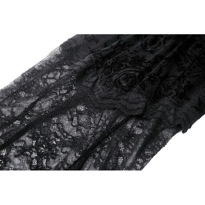 Darkinlove Women's Gothic Puff Sleeved Fishtailed Prom Dress