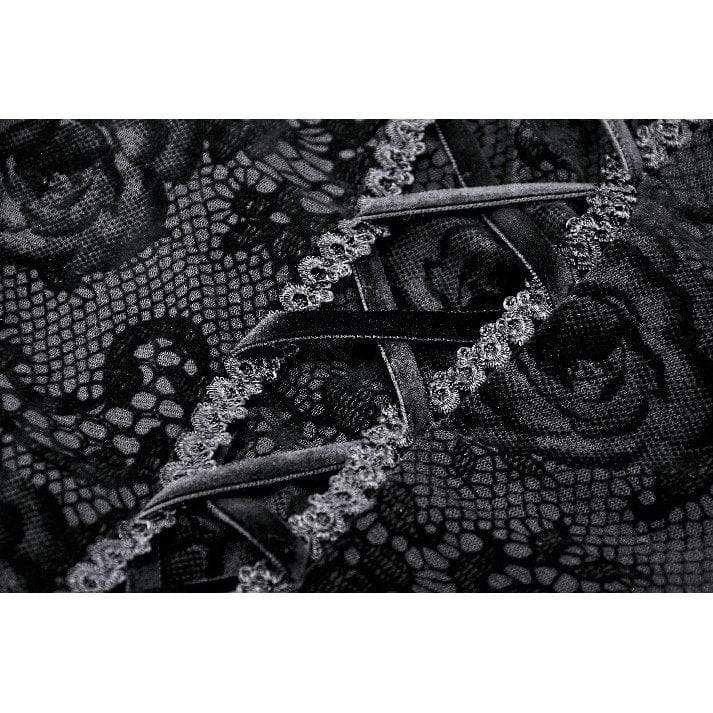 Darkinlove Women's Gothic Puff Sleeved Fishtailed Prom Dress