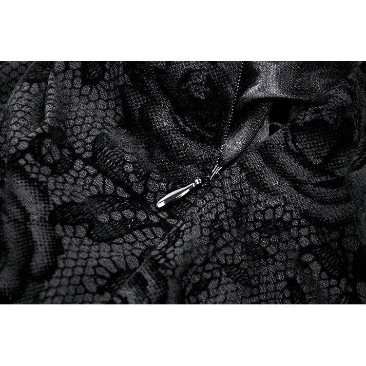 Darkinlove Women's Gothic Puff Sleeved Fishtailed Prom Dress