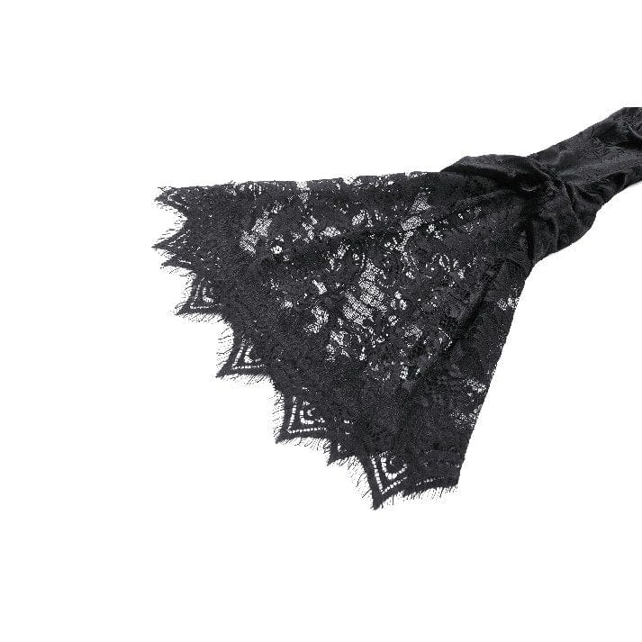 Darkinlove Women's Gothic Puff Sleeved Lace Splice Velvet Coat