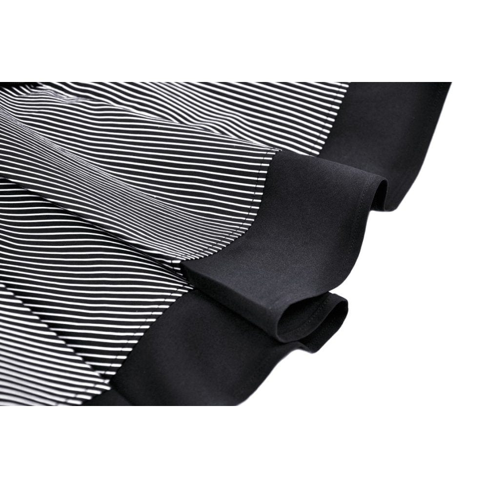 Darkinlove Women's Gothic Puff Sleeved Striped Dress