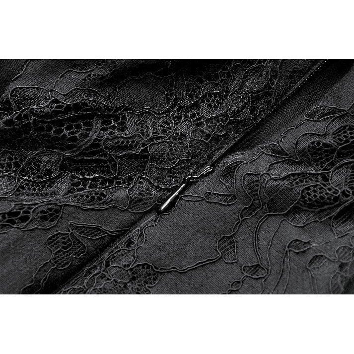 Darkinlove Women's Gothic Puff Sleeved Two-piece Lace Maxi Dress