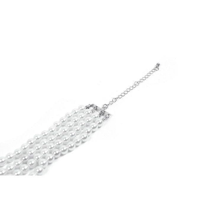 Darkinlove Women's Gothic Rose Beaded Multilayer Pearl Necklace