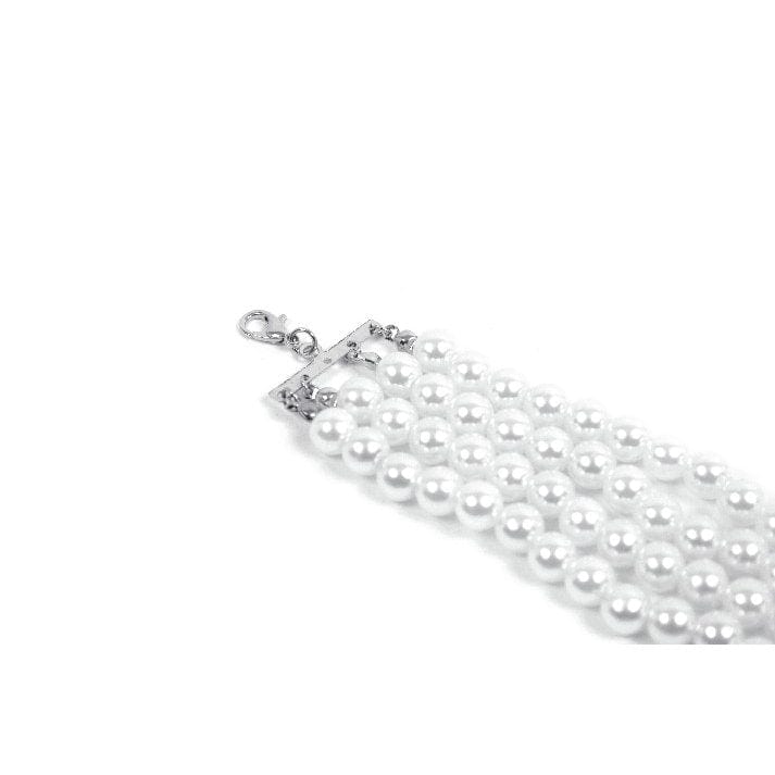 Darkinlove Women's Gothic Rose Beaded Multilayer Pearl Necklace