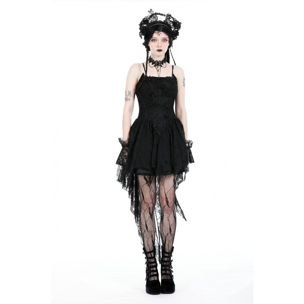 Darkinlove Women's Gothic Rose High-low Slip Dress