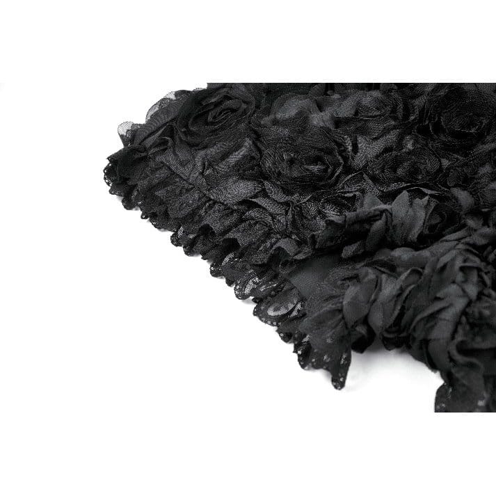 Darkinlove Women's Gothic Rose Lace-Trimmed Shorts
